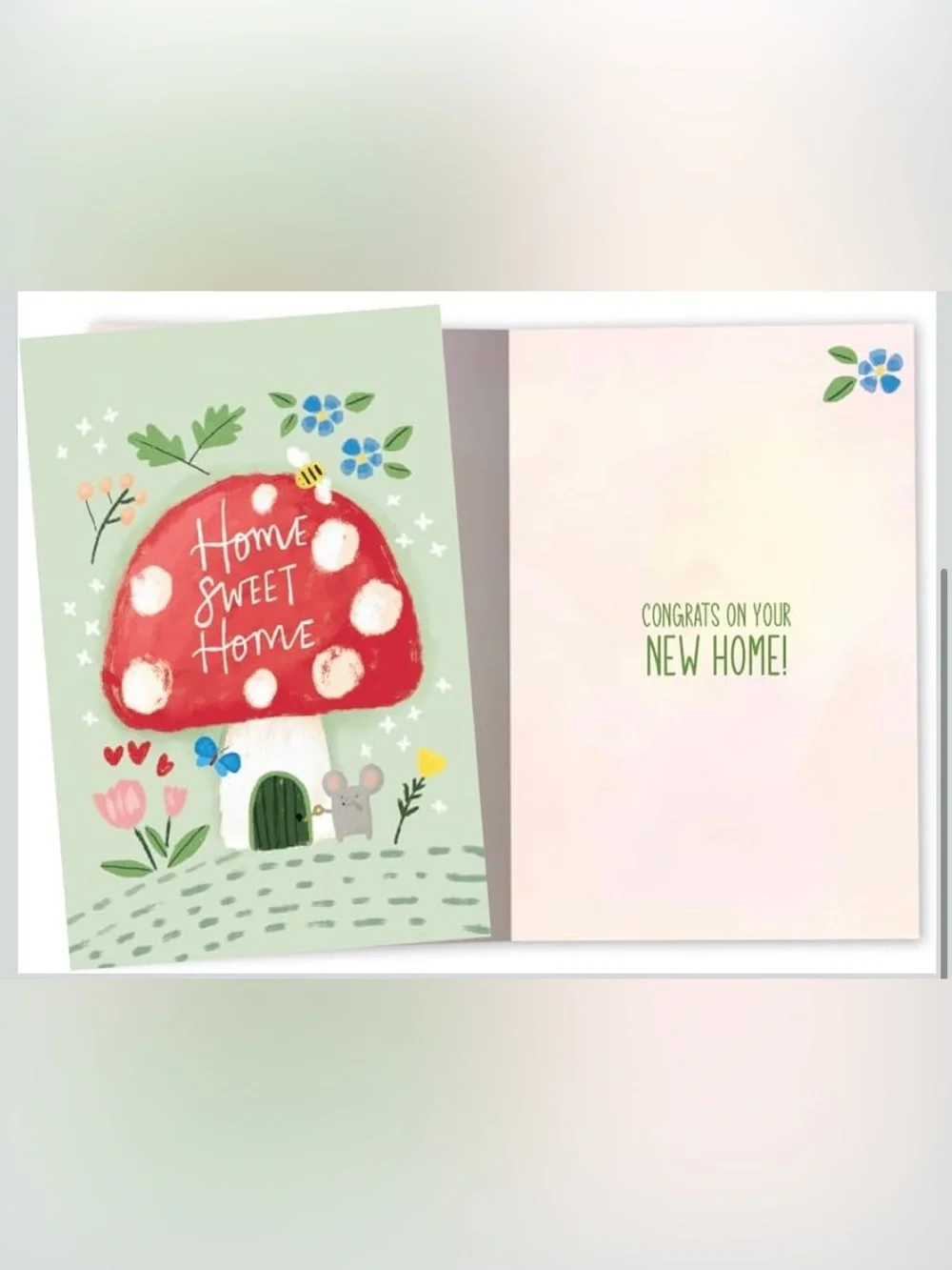 Tree-Free Greetings New Home Housewarming Greeting Card, Mushroom House